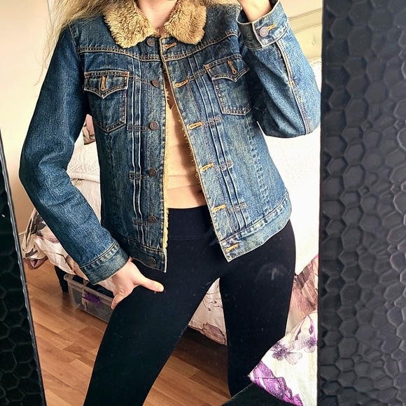 Dark Wash Jean Fur Jacket - Picture 9 of 9